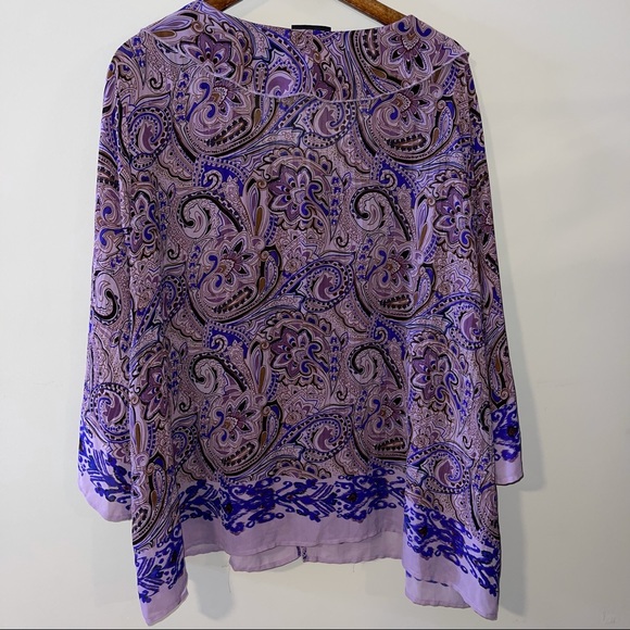 Avenue women’s sz 22/24 sheer purple floral blouse - Picture 6 of 7